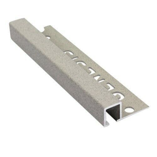 Genesis Square Tile Trim Aluminium Stone Effect  x 2.5m x 5 lengths