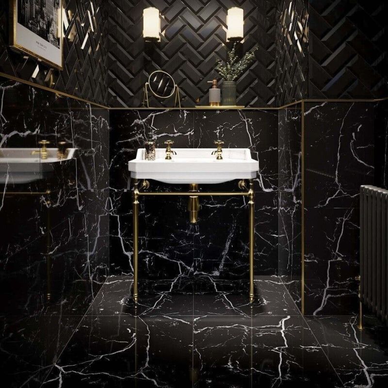 Genova Marble Effect Gloss Porcelain Wall/Floor Tile 600 x 600 x 9mm x 3 =1.08m2