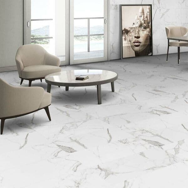Palatina Matt Marble Effect Porcelain Wall/Floor Tile 605 x 605x8mm x 3 = 1.1m2