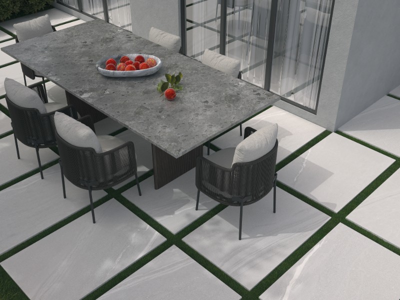 Milky Way Gris Porcelain Outdoor Tiles 600x90
