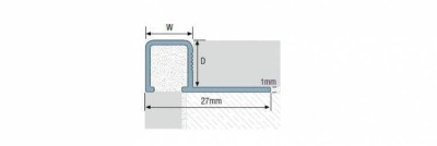 Genesis Contour Tile Trim Aluminium Bright Si