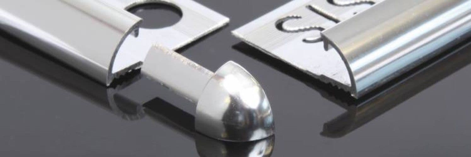 Genesis Rounded Tile Trim Aluminium Bright or Brushed Silver Corner Piece x 1