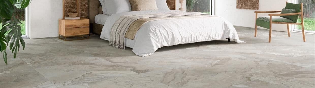 Gravity White Stone Effect Porcelain Floor Tile 995 x 995 x 10mm x 1 =0.99m2