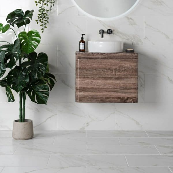 Palatina Matt Porcelain Wall/Floor Tile 600 x 300 x 8mm x 1m2 in White or Gold