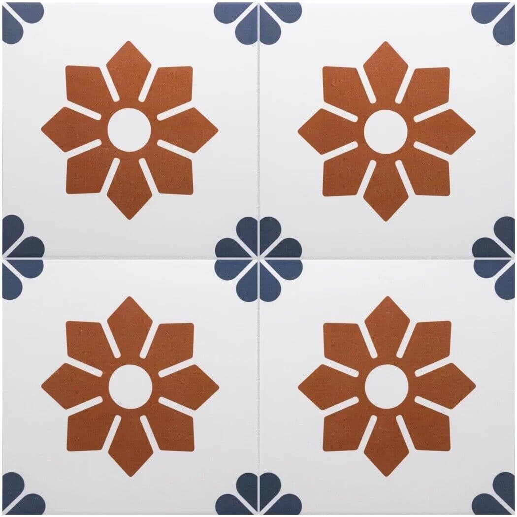 Rivoli Fiore Porcelain Matt Feature Wall/Floor Tile 200 x 200 x 10mm x 1m2