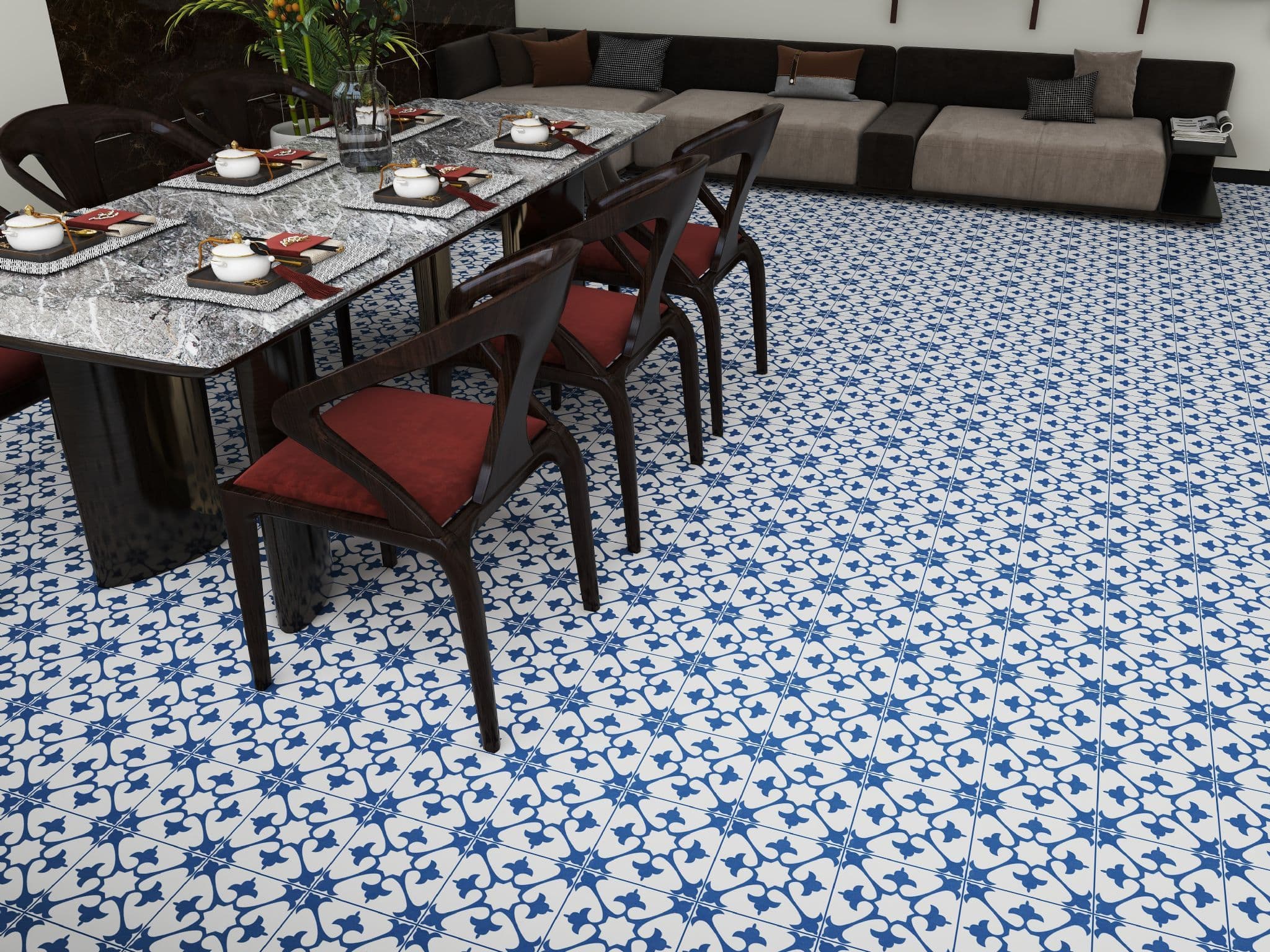 Stratford Blue Porcelain Wall/Floor 200 x 200mm x 1 Box (*0.80m2)
